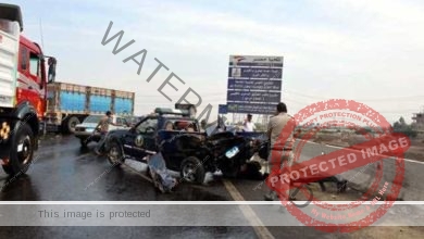إصابة 11 شخصًا في حادث تصادم سيارتين بطريق "شبرا ـ بنها الحر"