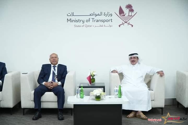 وزير النقل يلتقي نظيره القطري لبحث التعاون في مجالات النقل المختلفة وخاصة في مجال النقل البحري