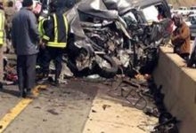 مصرع سيدة وإصابة 8 أشخاص آخرين في حادث تصادم سيارتين ميكروباص وربع نقل