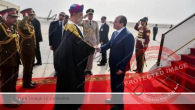 الرئيس السيسي يستقبل سلطان عمان بمطار القاهرة