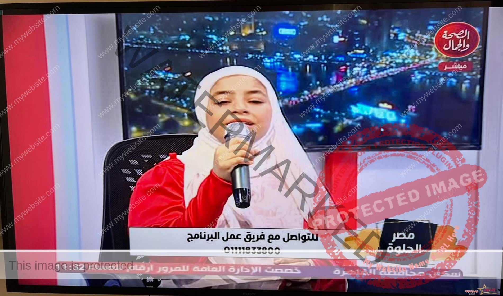 دعاء نصر ومداخلة هاتفية على قناة الصحة والجمال مع الإعلامي محمد العطفي لتشجيع المواهب