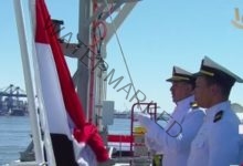 سيادة الرئيس يشهد رفع العلم المصري على سفينة وادي الملوك