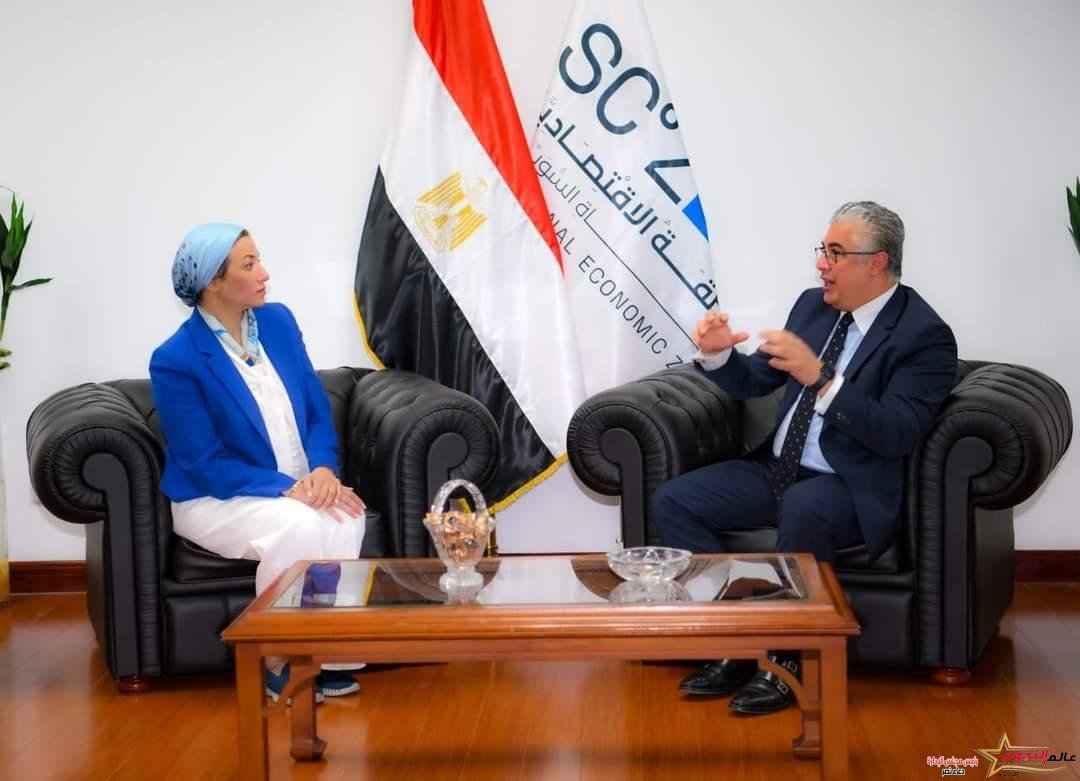 وزيرة البيئة فى جولة تفقدية بالهيئة العامة للمنطقة الإقتصادية لقناة السويس