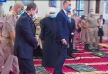 الرئيس السيسي يغادر مسجد القوات الجوية بالقاهرة بعد أداء صلاة عيد الأضحى