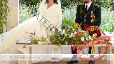 اناقة فستان زفاف الاميرة رجوة الحسين