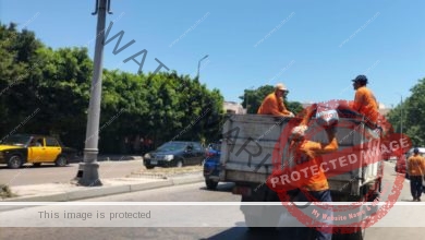 تكثيف حملات النظافة بشوارع وميادين الاسكندرية ورفع درجة الاستعداد القصوي