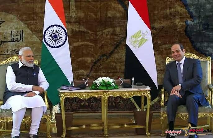 الرئيس السيسي يستقبل رئيس وزراء الهند بقصر الاتحادية