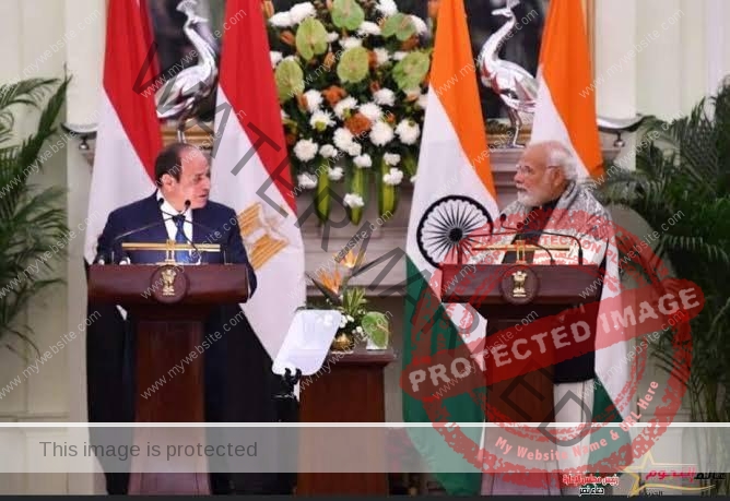 الرئيس السيسي يستقبل رئيس وزراء الهند بقصر الاتحادية