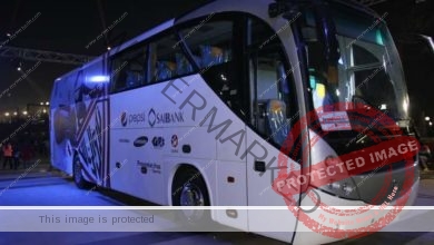 حافلة الزمالك تصل إلى ستاد مدينة الملك فهد استعدادا للقاء الاتحاد المنستيري