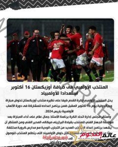 المنتخب الأولمبي فى ضيافة أوزبكستان 16 أكتوبر استعدادا للأولمبياد