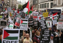 لندن لدعم فلسطين … الآلاف يتظاهرون فى لندن لوقف القصف الإسرائيلى على قطاع غزة