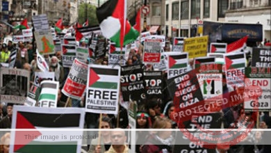 لندن لدعم فلسطين … الآلاف يتظاهرون فى لندن لوقف القصف الإسرائيلى على قطاع غزة