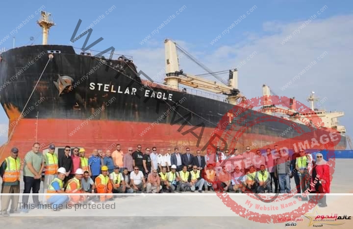 ميناء العريش يستقبل السفينة STELLAR EAGLE لتصدير 40 ألف طن ملح لكينيا