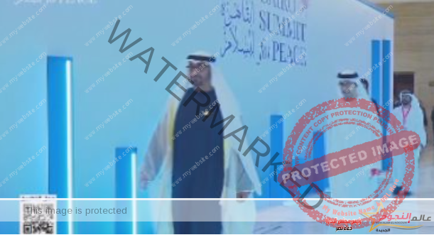 وصول رئيس دولة الإمارات لمقر انعقاد مؤتمر القاهرة للسلام