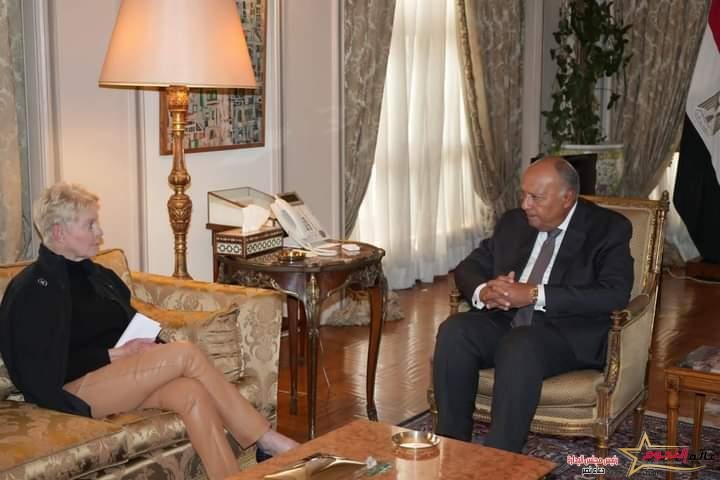 وزير الخارجية يستقبل السيدة سيندى ماكين المدير التنفيذي لبرنامج الغذاء العالمى
