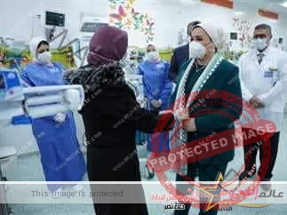 انتصار السيسى تزور أطفالًا فلسطينيين بمستشفى العاصمة الإدارية