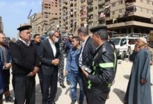 الهجان يتابع إزالة برج مخالف بشارع أحمد عرابي 