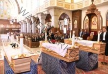وزيرة الهجرة تشارك في مراسم صلوات جنازة الرهبان المصريين الثلاثة الذين استشهوا في جنوب إفريقيا