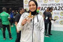 آية إيهاب جاب الله لاعبة الجودو بالمصري تحقق الميدالية البرونزية في دورة الألعاب الأفريقية بغانا