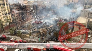 انتهاء أعمال التبريد الخاصة بالسيطرة على حريق أستديو الأهرام