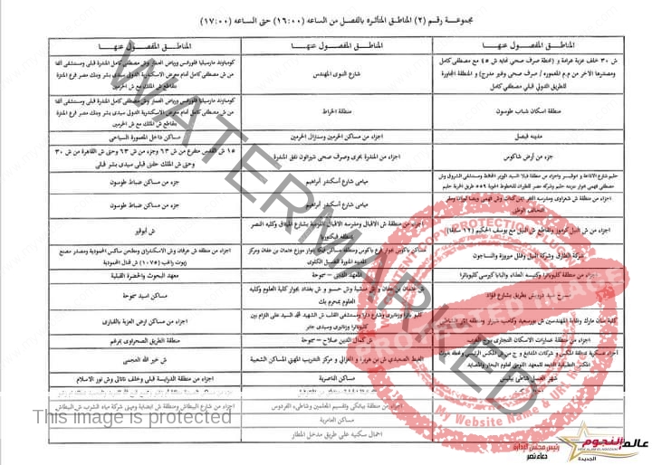 عاجل ..مواعيد انقطاع التيار الكهربي بالإسكندرية