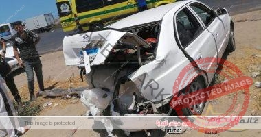 إصابة 25 شخصًا فى حادث انقلاب سيارة نقل بطريق «بنى سويف - الفيوم الجديد