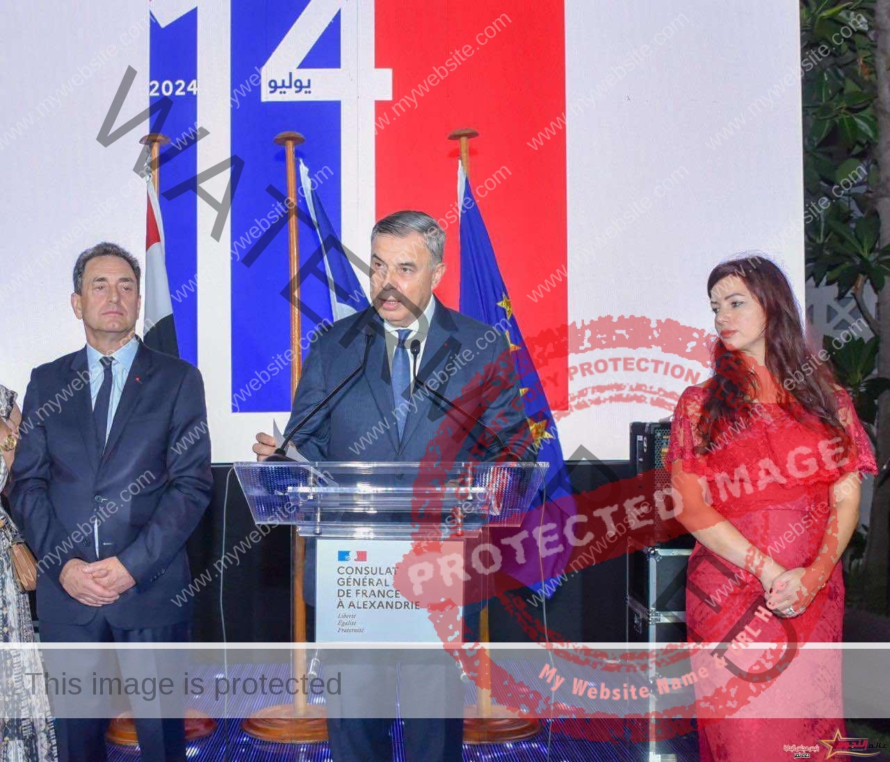 الفريق أحمد خالد حسن سعيد يحضر حفل استقبال القنصلية العامة لفرنسا بمناسبة عيد فرنسا القومي