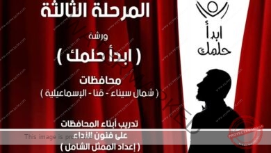 الثقافة تستكمل المرحلة الثالثة من مشروع "ابدأ حلمك" لإعداد الممثل الشامل بالمحافظات