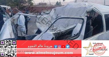 مصرع شخص وإصابة 8 إثر انقلاب ميكروباص بسبب السرعة الزائدة بـ الجيزة