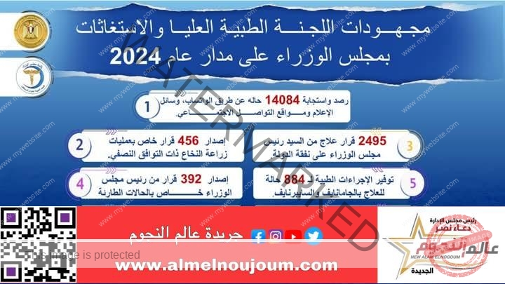 رئيس الوزراء يتابع جهود اللجنة الطبية العليا والاستغاثات خلال عام 