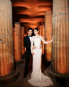 ليلى أحمد زاهر تتألق في صور جديدة من زفافها على هشام جمال بحضور نجوم الفن