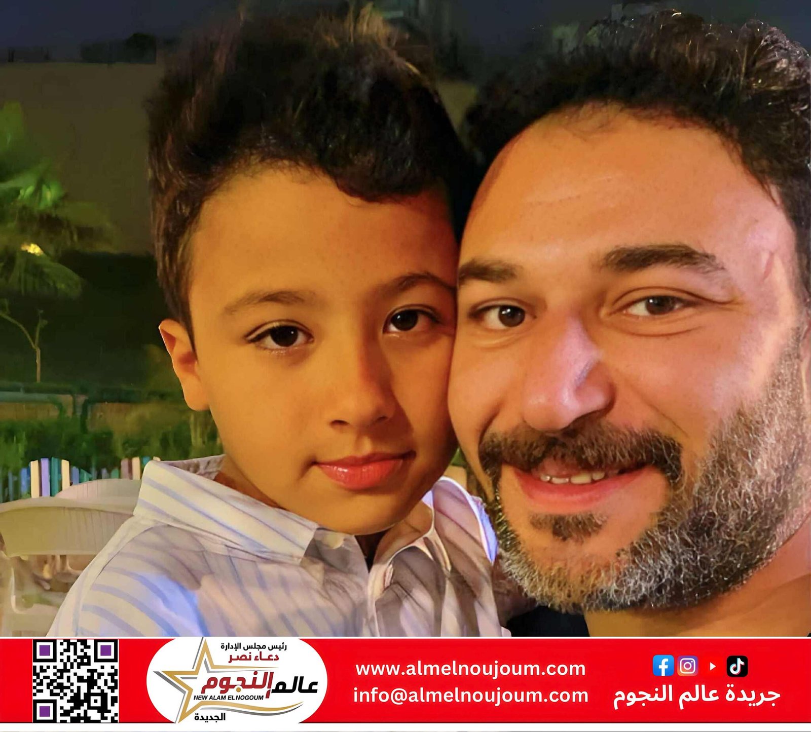 محمد العمروسي يحتفل بعيد ميلاد نجله بكلمات مؤثرة: “أول فرحة حقيقية كنت إنت”