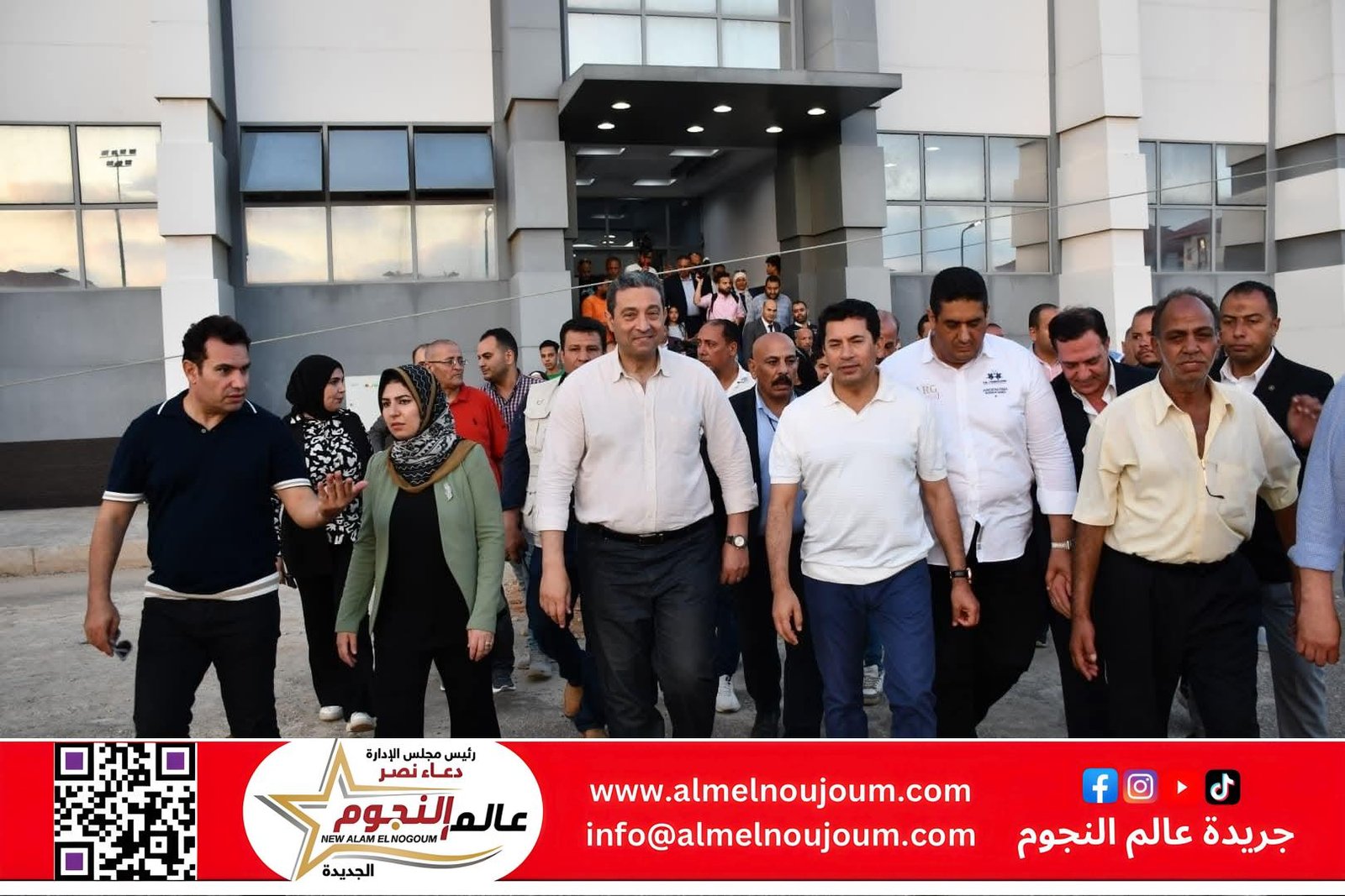 وزير الشباب والرياضة ومحافظ دمياط يتفقدان منشآت نادي دمياط الرياضي (القرية الأولمبية)