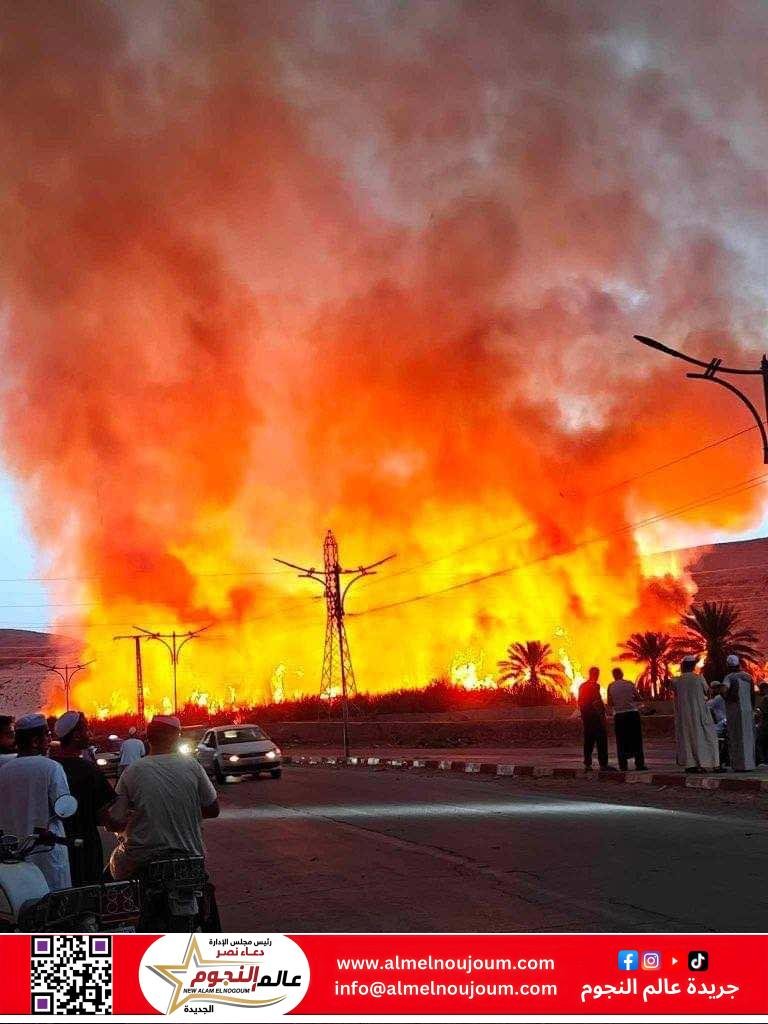حريق ضخم يندلع في سوق الخير بمدينة الشروق.. دون وقوع إصابات