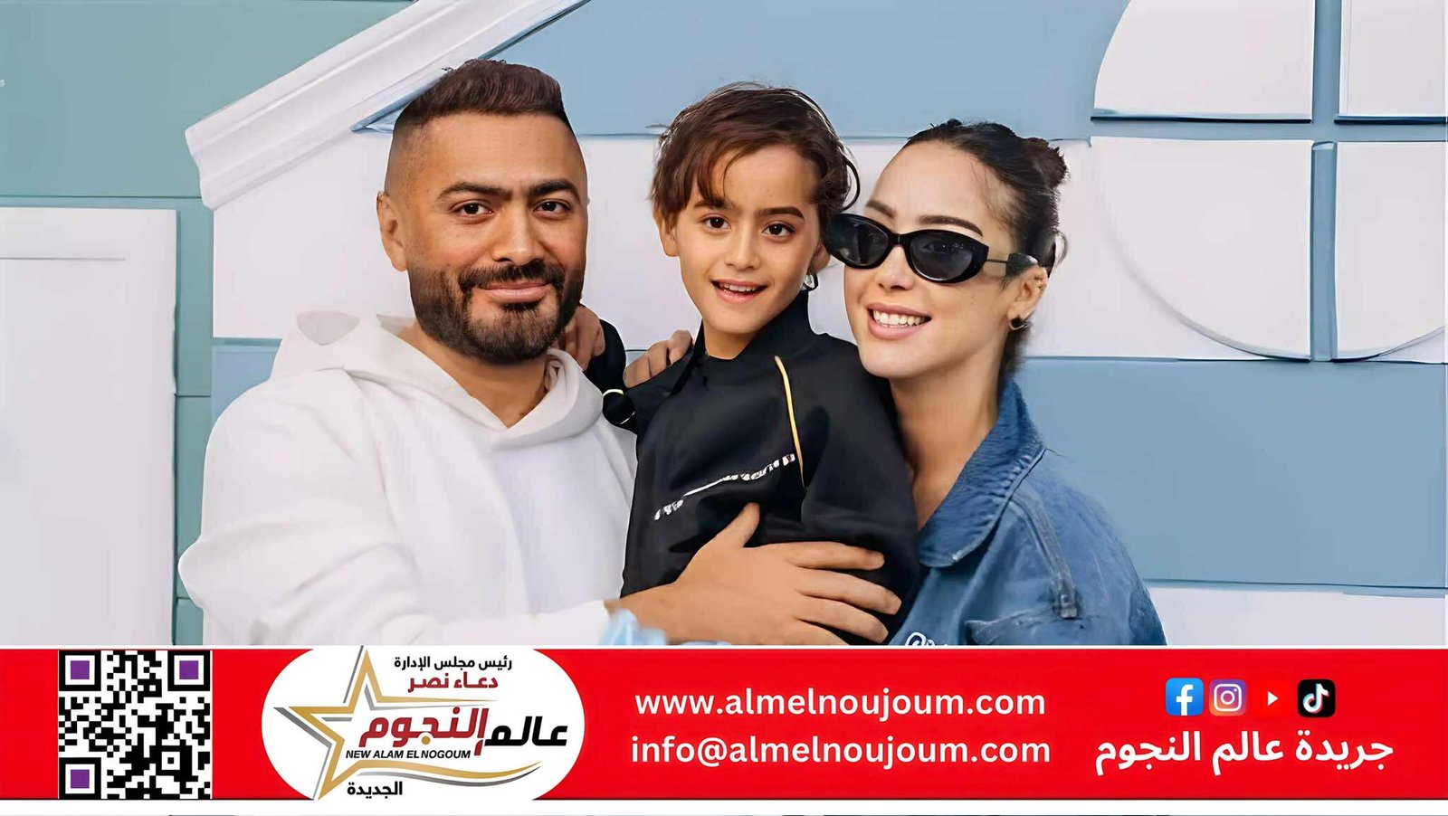 بسمة بوسيل تطلب الدعاء لابنها “آدم تامر حسني” بعد تعرضه لوعكة صحية مفاجئة