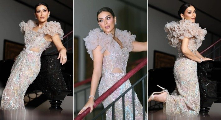 إنجي المقدم تتألق بإطلالة فضية في جلسة تصوير أنيقة من جدة