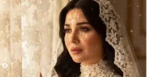 مي عز الدين تتألق بفستان الزفاف بتقنية الذكاء الاصطناعي