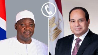 الرئيس السيسي يتلقي اتصالًا هاتفياً من الرئيس آداما بارو رئيس جمهورية جامبيا 