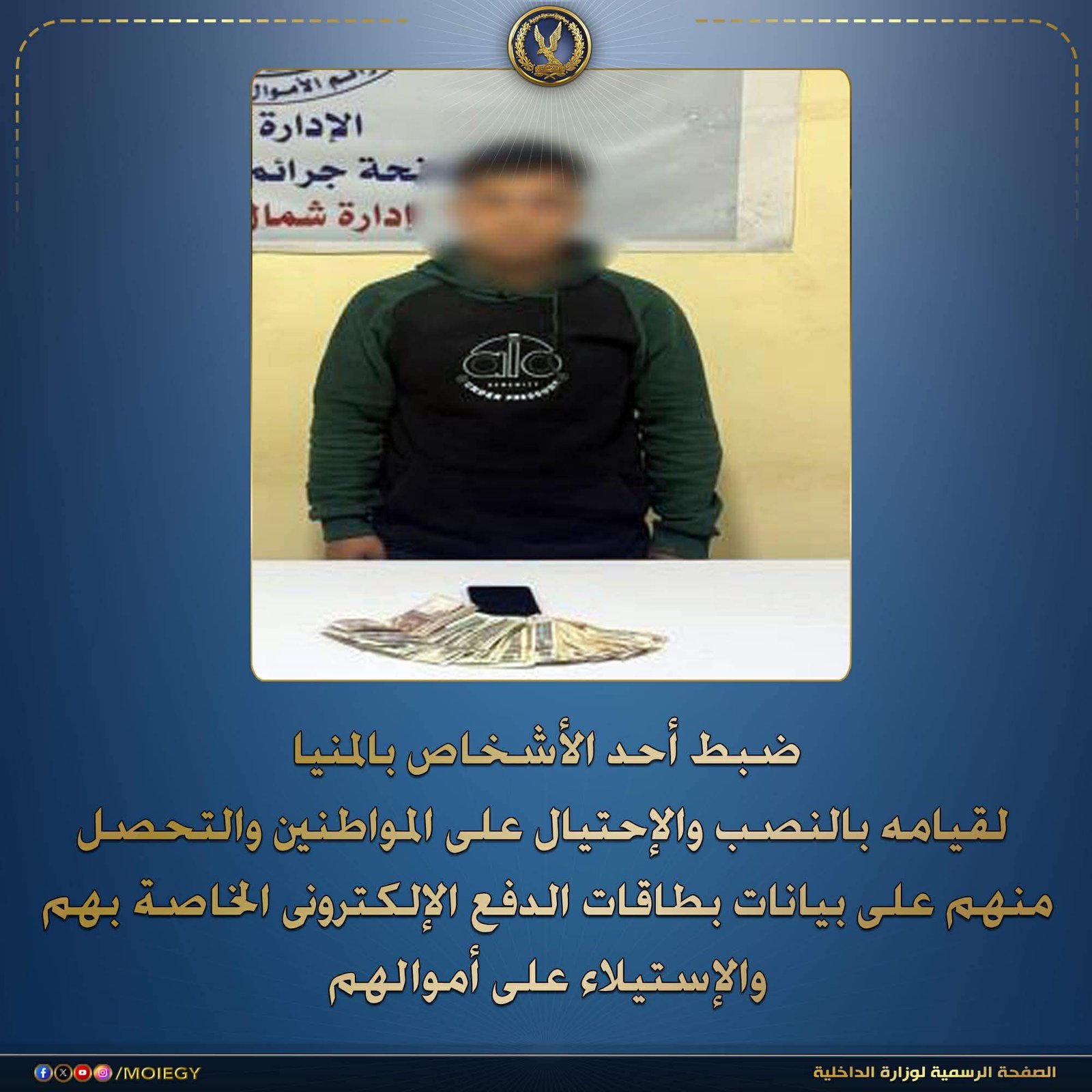 سقوط نصاب انتحل صفة موظف بنك واستولى على أموال المواطنين في المنيا