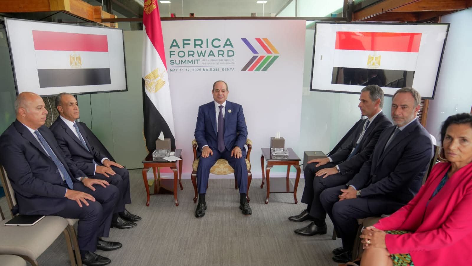 السيسي يبحث مع رئيس CMA – CGM الفرنسية تعزيز الاستثمارات في الموانئ ودعم حركة التجارة العالمية