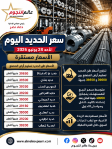 سعر الحديد اليوم الأحد 28 يونيو 2026.. استقرار الأسعار وترقب لتحركات السوق