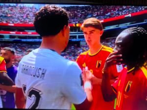 انتهاء الشوط الثاني بالتعادل 1-1 بين مصر وبلجيكا في كأس العالم 3 انتهاء الشوط الثاني بالتعادل 1-1 بين مصر وبلجيكا في كأس العالم