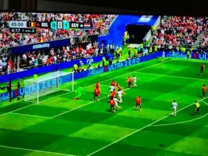 انتهاء الشوط الأول بفوز المنتخب المصري 1-0 على بلجيكا في كأس العالم
