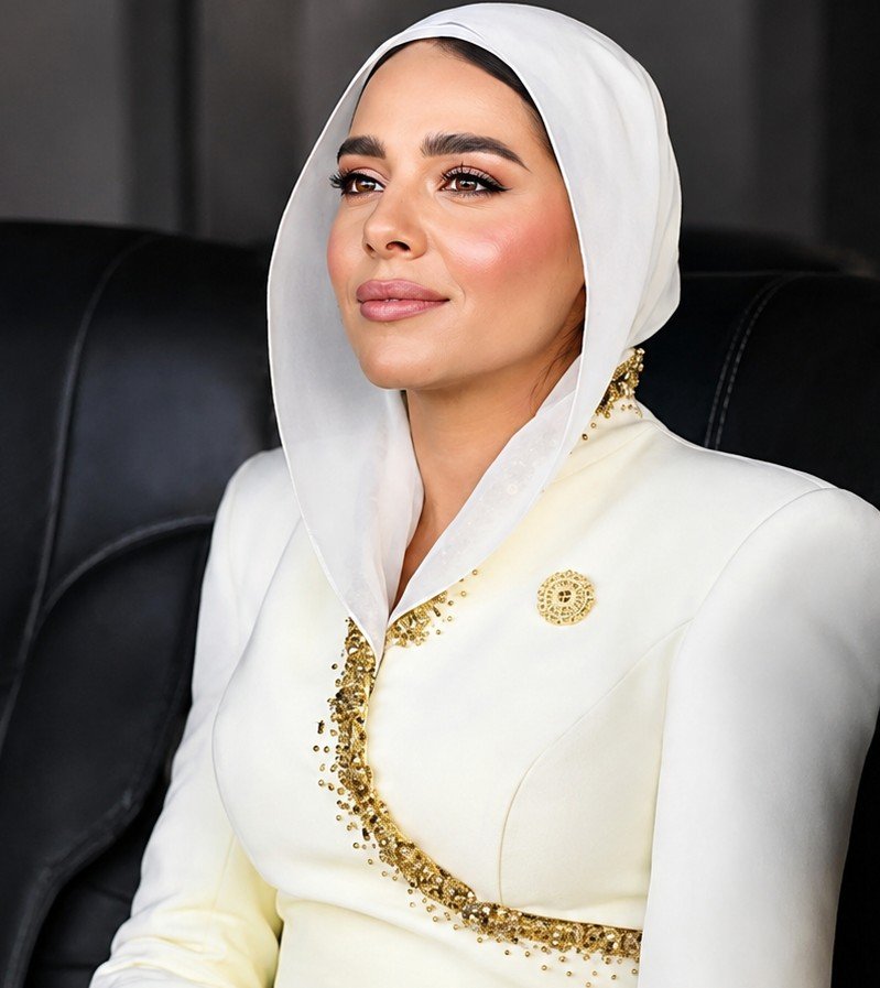آية السيسي بفستان مستوحى من الحضارة المصرية بتوقيع مرام برهان.. إطلالة وطنية تجمع بين الأناقة والهوية 5 آية السيسي بفستان مستوحى من الحضارة المصرية بتوقيع مرام برهان.. إطلالة وطنية تجمع بين الأناقة والهوية