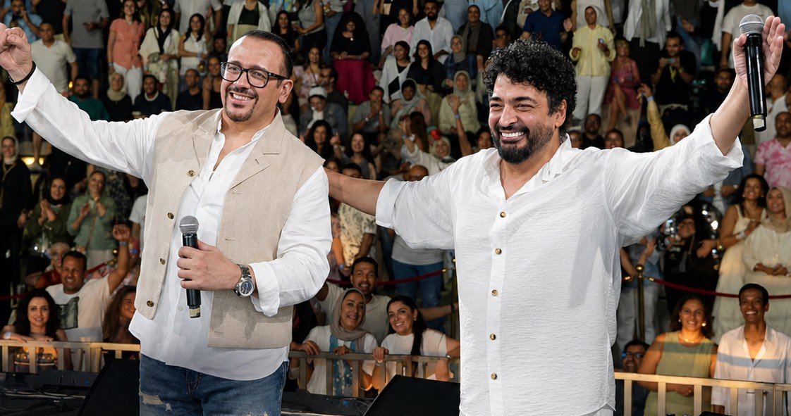 لقطات من حفل حميد الشاعري ومحمد فؤاد وهشام عباس في افتتاح مهرجان المسرح الروماني.. ليلة أعادت ذكريات جيل التسعينيات