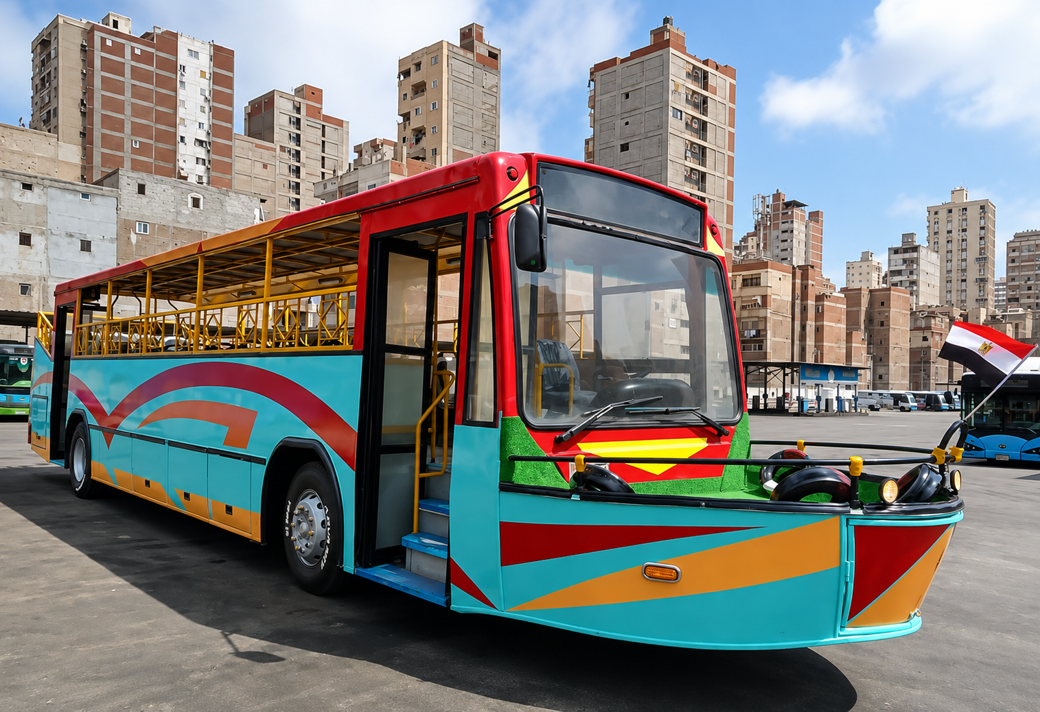 الطفطف السياحي في الإسكندرية.. إعادة تأهيل أتوبيس متهالك وتحويله لخدمة سياحية من المعمورة إلى الأنفوشي