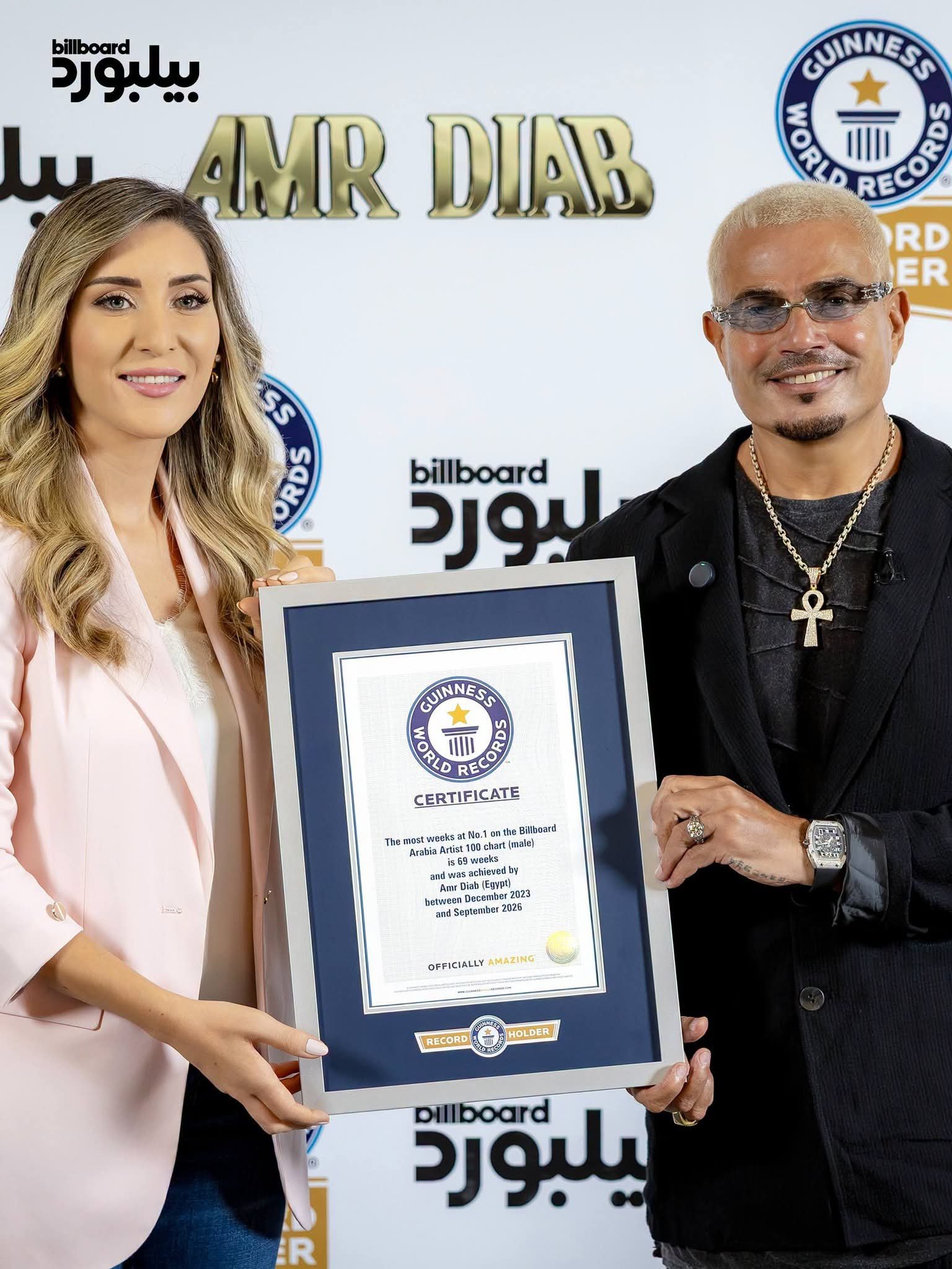 عمرو دياب يدخل غينيس للأرقام القياسية برقم تاريخي بعد 69 أسبوعًا في صدارة بيلبورد عربية 3 عمرو دياب يدخل غينيس للأرقام القياسية برقم تاريخي بعد 69 أسبوعًا في صدارة بيلبورد عربية