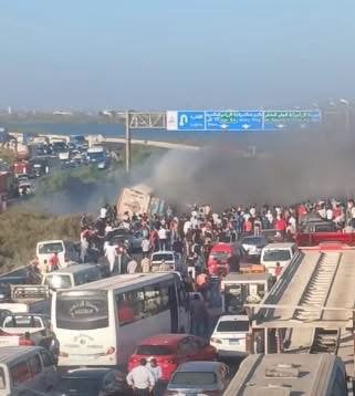 حادث طريق مصر إسكندرية الصحراوي اليوم.. تصادم عدد من السيارات يسبب ارتباكًا مروريًا وتحركًا عاجلًا للأجهزة المعنية