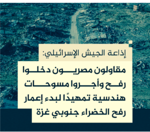 رفح الخضراء.. مقاولون مصريون يجرون مسوحات هندسية تمهيدًا لإعمار شرق رفح
