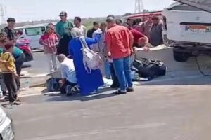 إصابة 10 أشخاص في انقلاب ميكروباص على طريق شبرا بنها الحر بالقليوبية